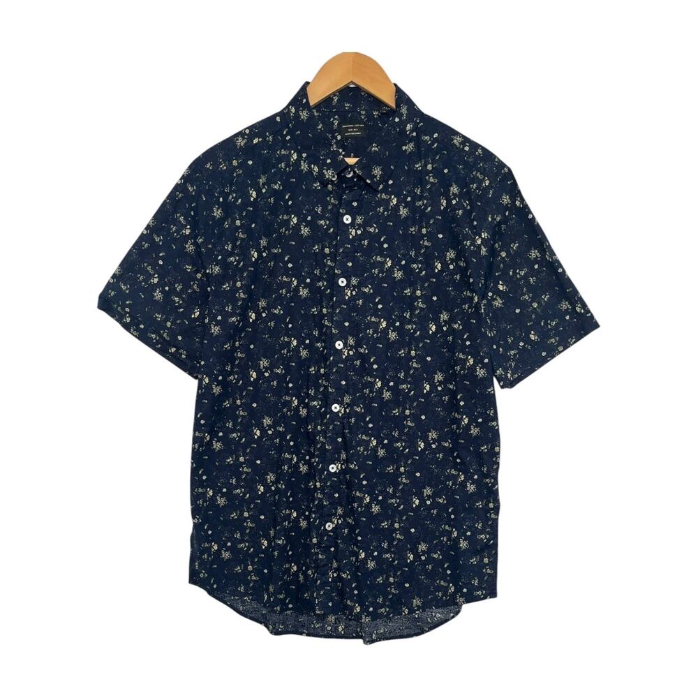 7 Diamonds Shirt Mens Extra Large Blue Floral Button Up Modern Casual Preppy